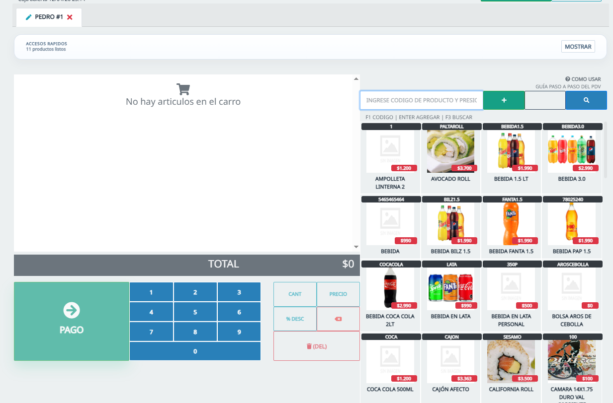 Modulo seleccionado de TicketApp