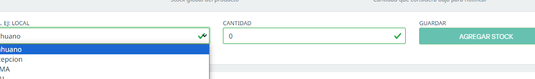 Activar control de stock